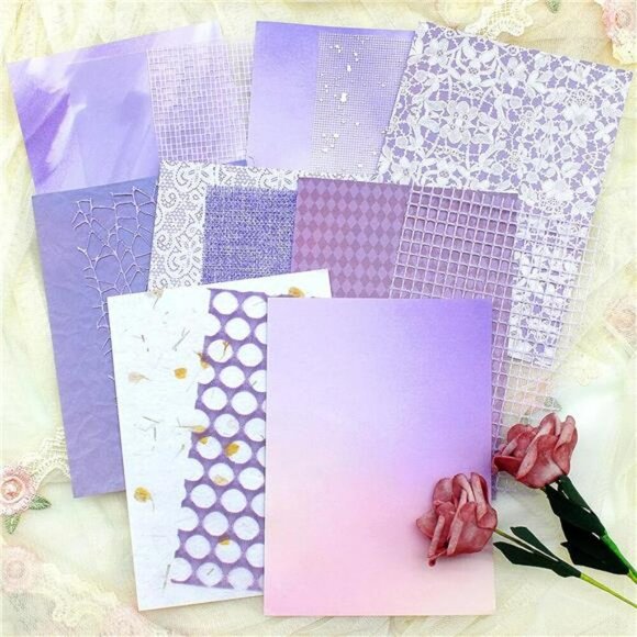 30 Pcs Textured Scrapbook Paper Set 5x7 DIY Journal Card Making Craft Kit - Picture 4 of 8
